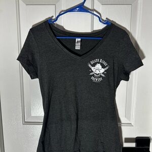 Death Ridge Brewery Charcoal V-Neck Graphic Tee